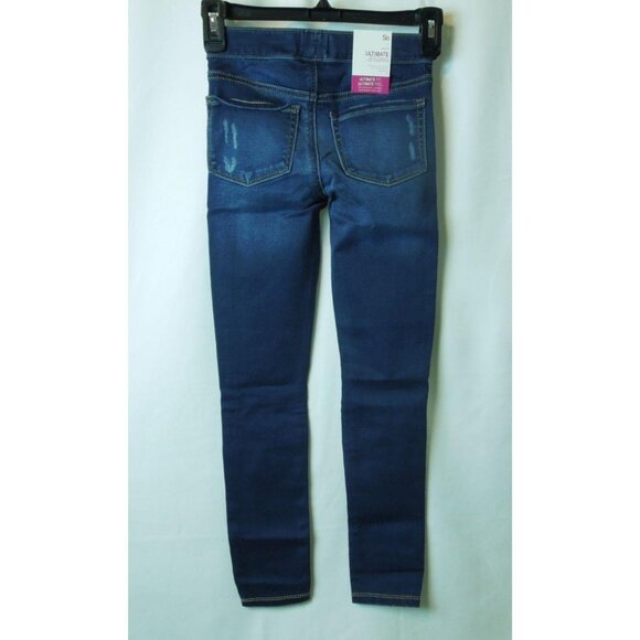 Girls SO Dark Blue Distressed Ultimate Stretch Jeggings Adj. Waist Size 8 - Picture 8 of 10